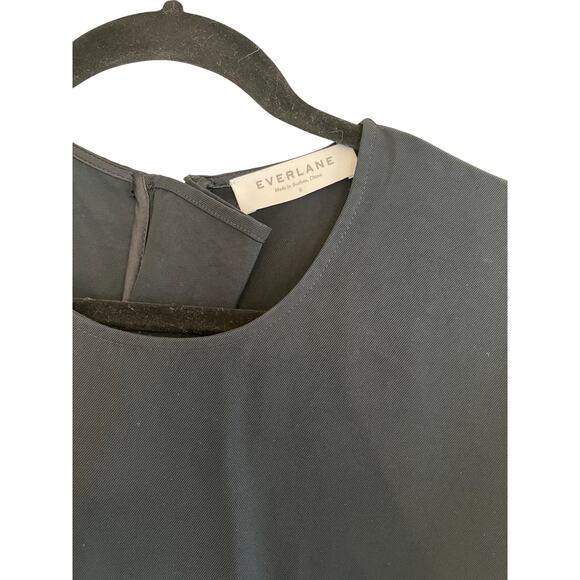 Everlane Japanese Go Weave Back Zip Blouse Top Black Size 8 - Picture 4 of 5